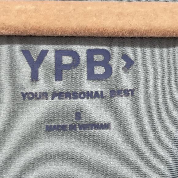 YPB Tank Top Womens Small Gray Cropped Henley Athletic Your Personal Best Gym - Picture 3 of 9